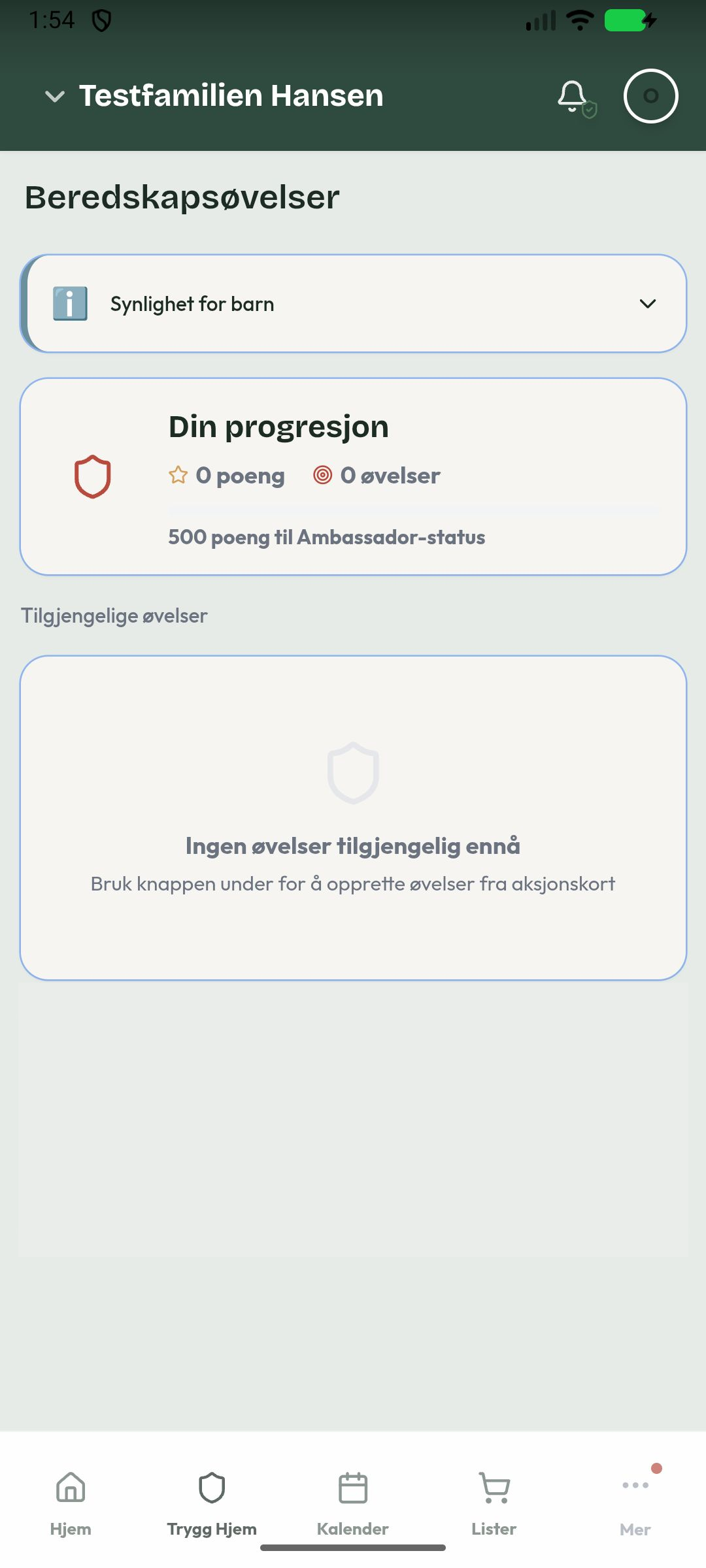 Beredskapsøvelser i Storfamilien